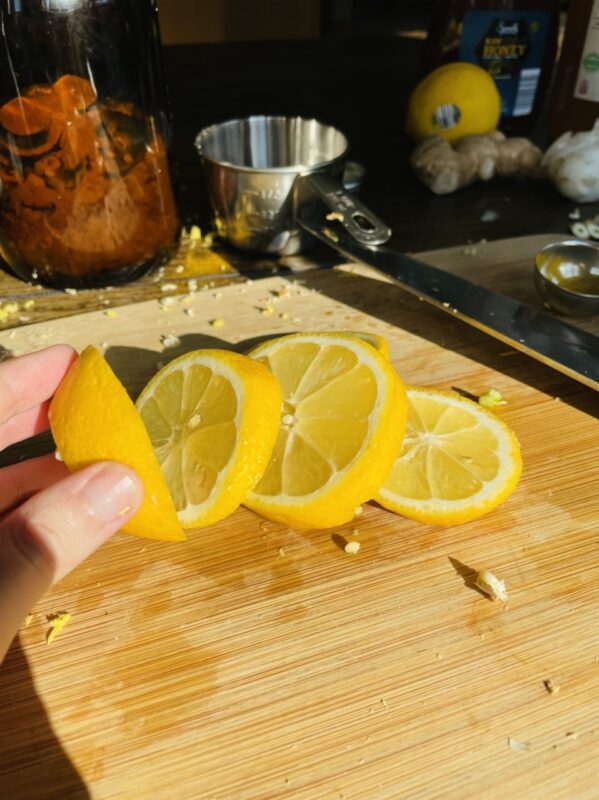 chopping lemon