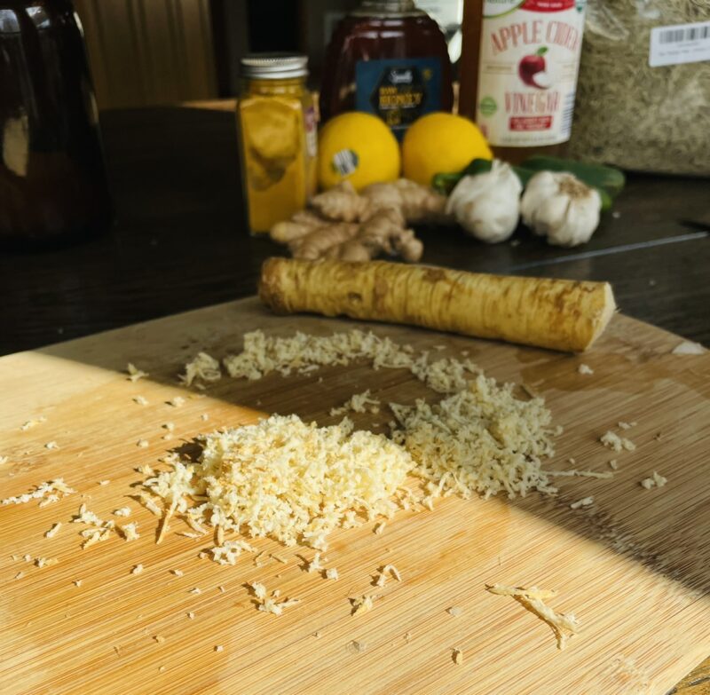 grating horseradish root