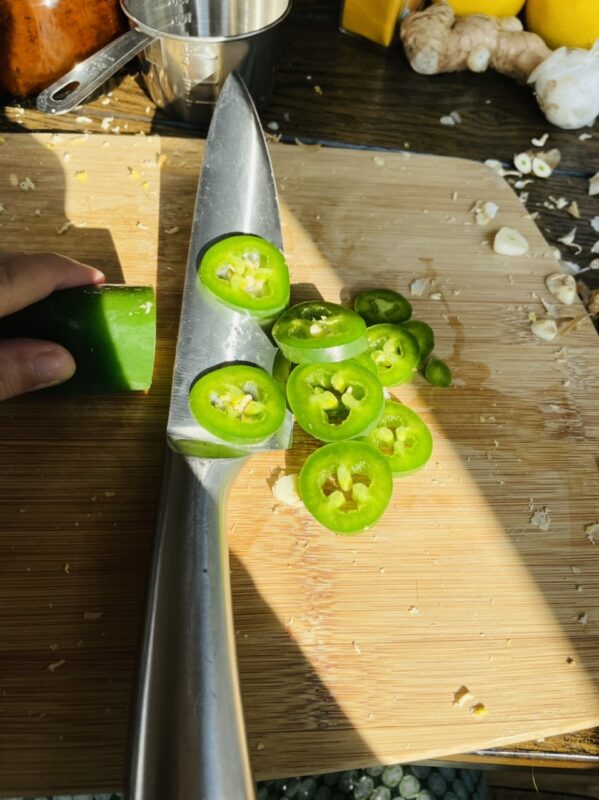 chopping jalapeno