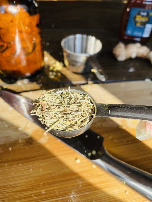 measuring rosemary