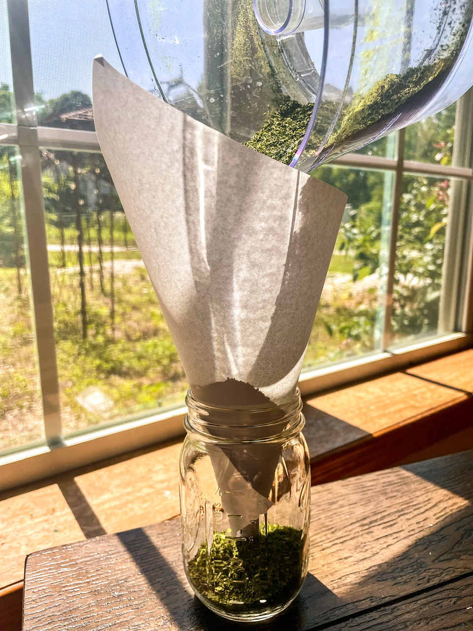 dehydrated kale in a jar
